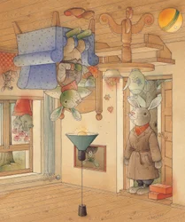 2匹のウサギ、2005年（紙にトイレ）